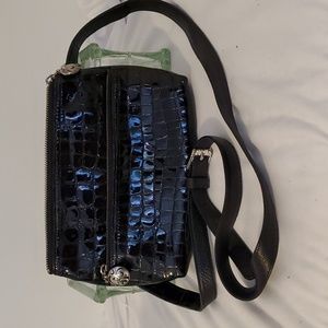 **EUC Brighton Croc Embossed Patent Leather (faux) Crossbody Bag